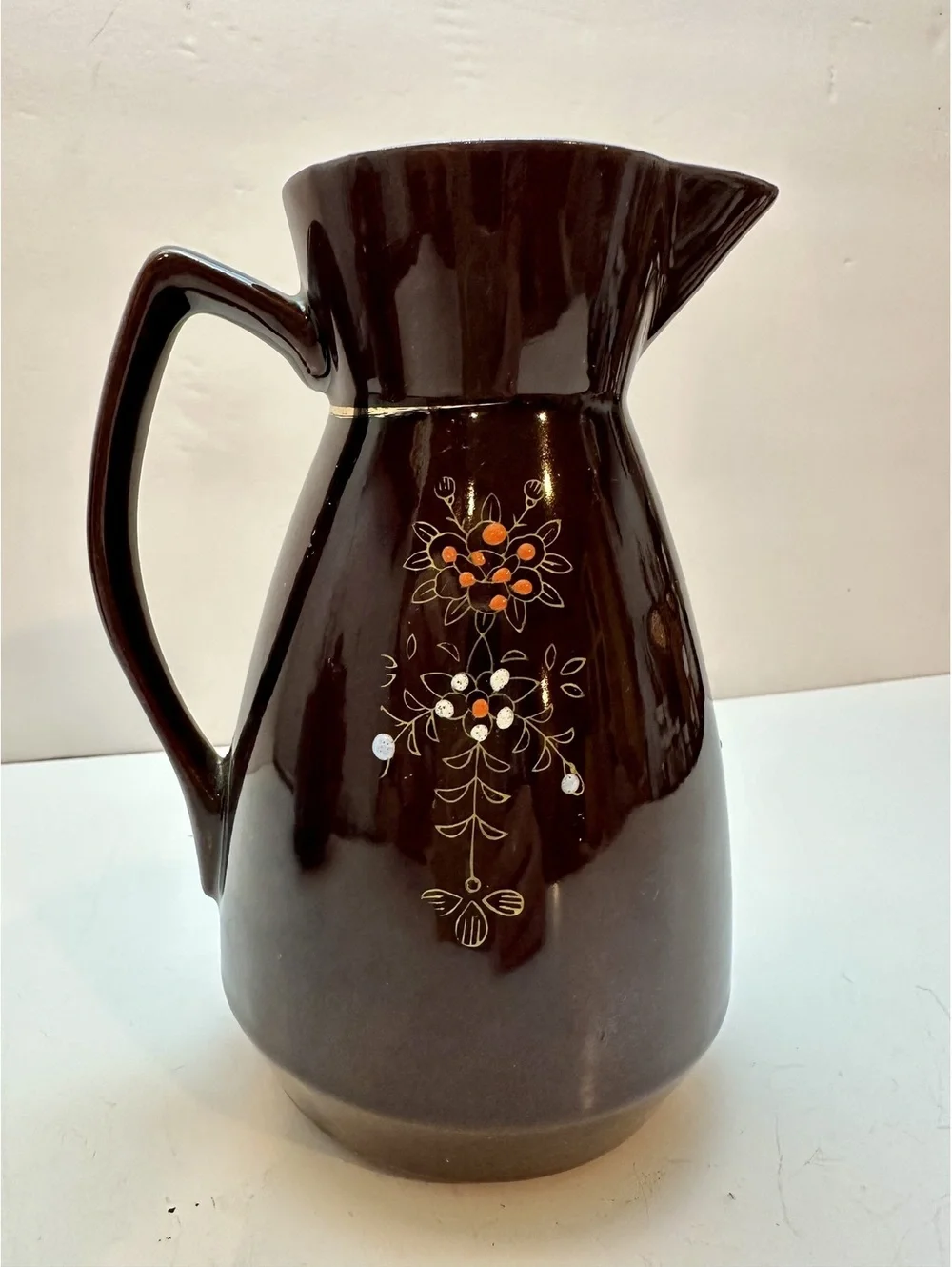 Vintage Japanese Moriage Redware Teapot/Pitcher Hand-Painted Set -